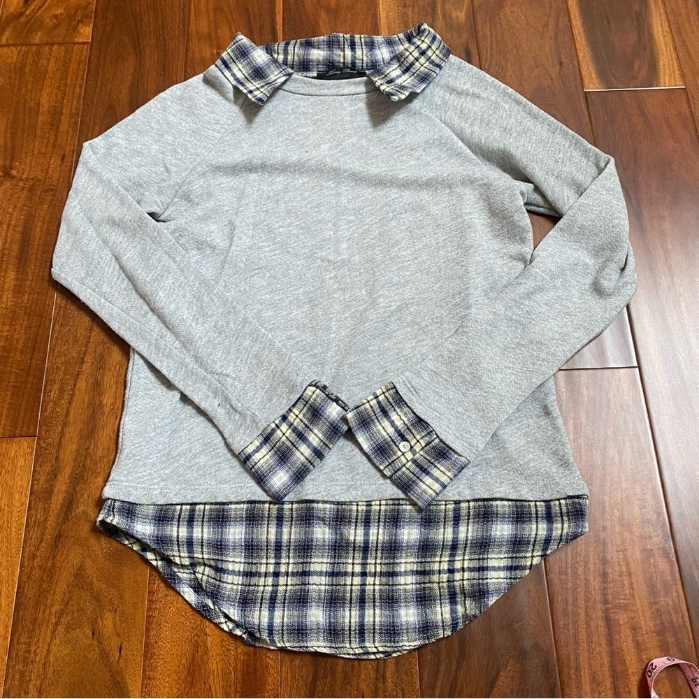 Honey Punch Women’s Preppy Y2K Layered Plaid Collared Top No Tag Maybe Small